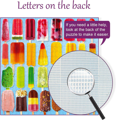500 Pieces Jigsaw Puzzles - Happy Gift Colorful Popsicles for Adults, Teens, and Kids (Popsicles)