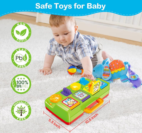 Baby Toys for 6-12 Months - Musical Pop-Up Cause and Effect Toys with Light & Music for Early Learning