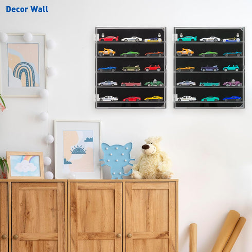 5-Tier (5-Tiers) KISLANE Acrylic Toy Car Storage, Toy Cars & Matchbox Cars Display Case, Transparent Toy Car Case
