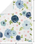 Sweet Jojo Designs Navy Blue and Pink Watercolor Floral Baby Girl Receiving Security Swaddle Blanket for Newborn