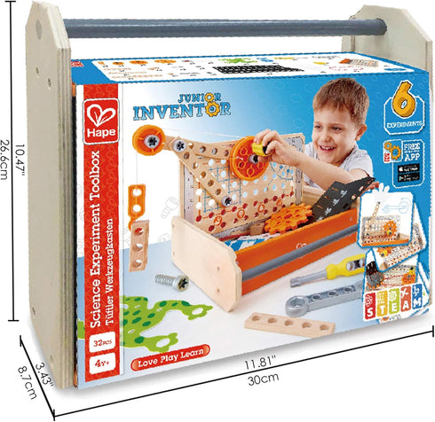 Toolbox 32 Set Hape Science Experiment | Colorful Wooden Experiment Kit, Fun Educational Science Kids Toy & Know-How