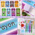 10 Sheets Creative Colorful Crayons Wall Decals Watercolor Ink Splash Dots Pens Wall Stickers DIY Removable Peel