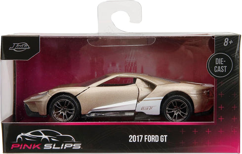 Pink Slips 1:32 W1 2017 Ford GT Die-Cast Car, Toys for Kids and Adults, Metallic Gold