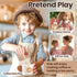Playset 3 4 5 BUYGER Toy Coffee Maker for Kids, Wooden Coffee Pretend Play Kitchen Accessories Gifts for Ages Year Old
