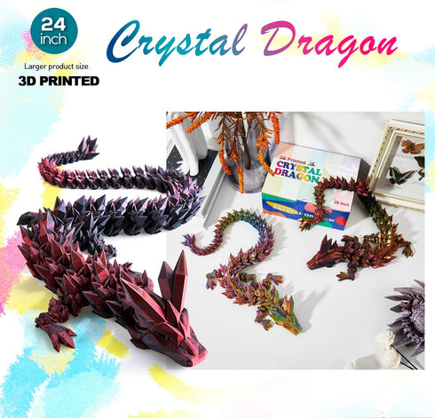 24" 3D 3D 3-d 3D 3-5 4-7 8-1224 inch, Large Printed Dragon, Big Dragon ,Giant Printed Dragons Toy, Huge Dragons