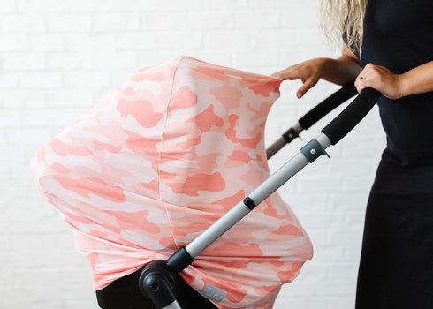 Copper Pearl Multi-Use Cover: Car Seat Covers, Nursing Cover, Stroller Cover for Sun, Stretchy Fabric, All-Season Use,