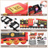 TEMI Train Set for Kids 3-5, Rechargeable Red Train with Steam Engine, Cargo Car, Long Track, Gift for Boys & Girls