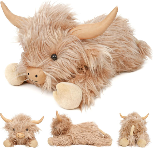 JellyMallow Highland Cow Weighted Stuffed Animals 5lbs 22in, Cute Weighted Plush Highland
