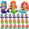 Leyndo 24 Pcs Rubber Mermaid Decoration 2.36 inch Small Squeaky Mermaid Toy