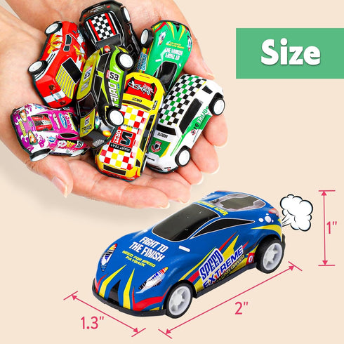 AZEN 30 Pcs Mini Vehicles Pull Back Cars, Party Favors for Kids 4-8, Bulk Race Cars Toys, Goodie Bag Stuffers
