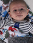 Unisex Baby Reversible Minky Dot Stroller Blanket, Choose Color (Dinosaurs/Grey)