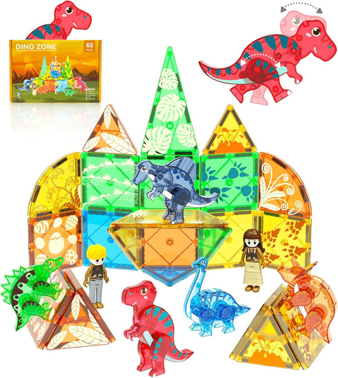 Magnetic Tiles Dinosaurs Magnet Building Blocks Toys for Kids Ages 3-5 4-8