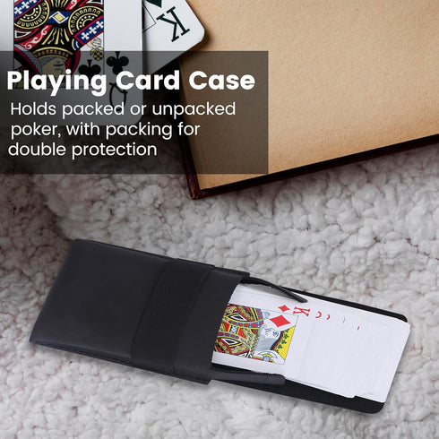 TheAntiq Leather Playing Card Case (Blue) for Board Games, Coin Pouch, Change Holder, Money Organiser, Card Deck Holder