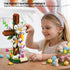 HiDectee Set Christian Cross Flower Building - Jesus Botanical Lily Cross with Bible Base & Spring Garden - Religious