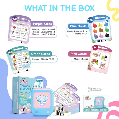 166 29+ 800+ 700+ 3-6 QuTZ Talking Flash Cards, Phonics Flash Cards, Learn to Read with Pages, Themes, Words & Fun