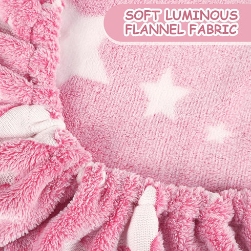 2 Car Seat Cover Baby Girls Boys, Soft Flannel Infant Carseat Cover with Zipper Windows, Star Carrier Cover Canopy Glow