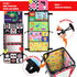 Tummy 3 6 12 Time Floor Mirror with Crinkle Cloth Book and Teethers, Double-sided Baby Mirror Black and White High