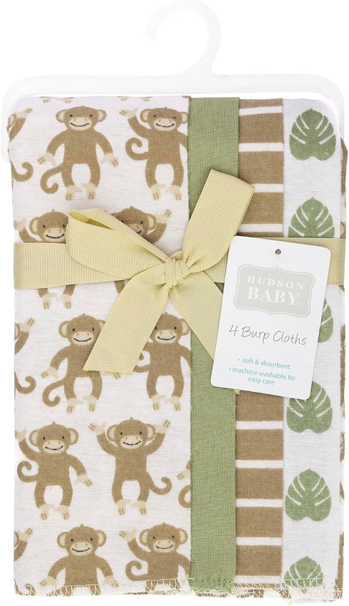 Hudson Baby Soft Cotton Flannel Burp Cloths for Unisex Babies - Essential Feeding Accessories