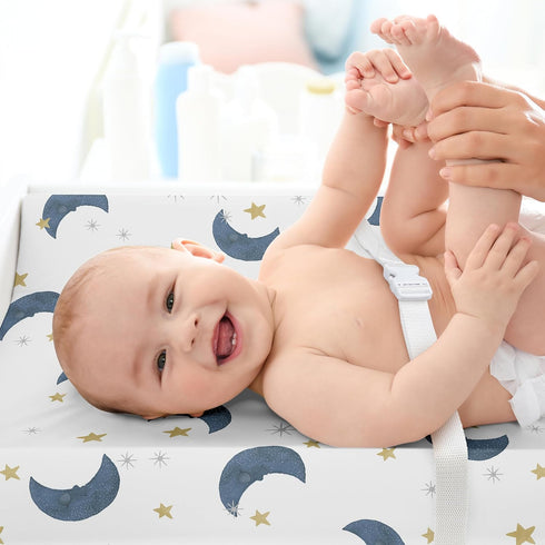 Sweet Jojo Designs Baby Changing Pad Cover Sheet (Moon and Star) for Girls/Boys, Infant/Newborn Diaper Change Table Mat