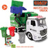 1:16 4 40 Crazy Truck Scale Recycling Garbage Truck Toy with Lights & Sounds, Recycle Cans, Flash Cards, Tools DIY