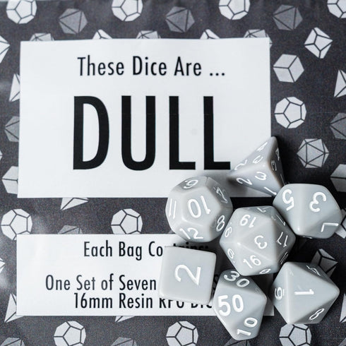 These Dice are Dull, Sir GameAlot Set of 7 Boring Polyhedral Dice for Dungeons and Dragons and RPG