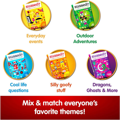 SUSSED The Game of Wacky Choices, Social Card Game for Kids, Fun Travel Conversation Cards