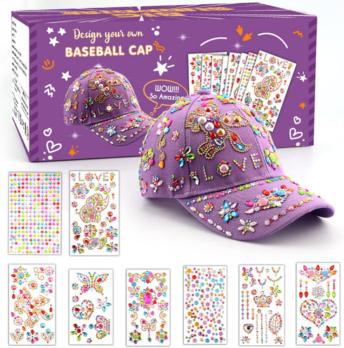 Coosilion Gifts for Girls 4-12 Years Old - Decorate Your Own Baseball Cap with Cute Stickers, Arts & Crafts