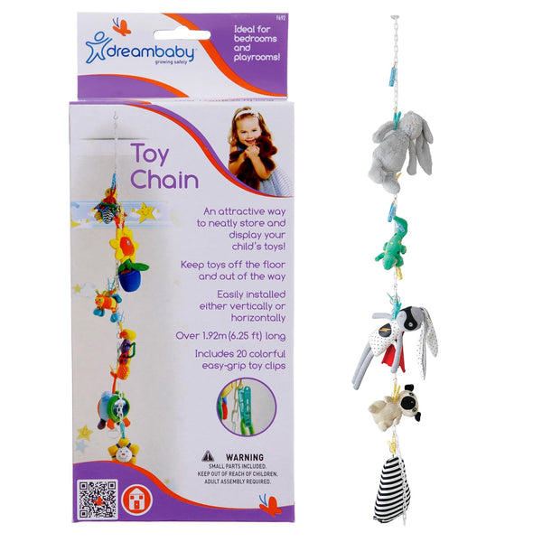 Dreambaby Toy Chain Organizer with Clips, Baby Plush Holder, Model L692