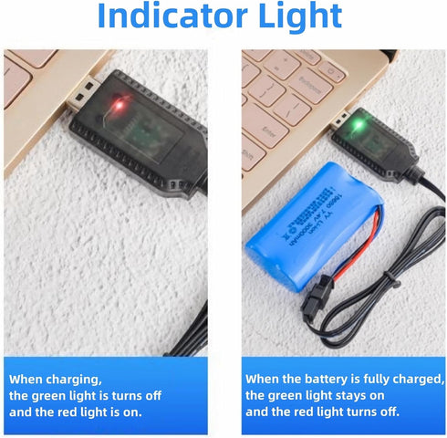 Aliwisdom 2 7.4V 2S Universal RC Battery Charger Cable with SM Pin Connector Plug for Lipo Battery, Compatible with RC