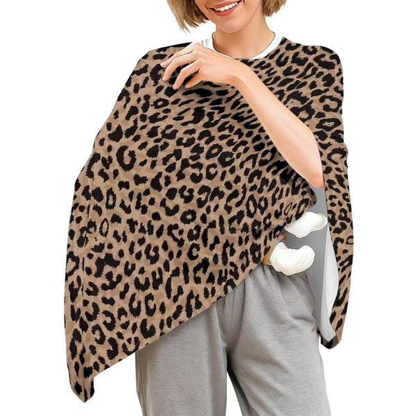 Pzuqiu Leopard Print Nursing Cover for Breastfeeding Soft Stretchy Breathable Car Seat Covers