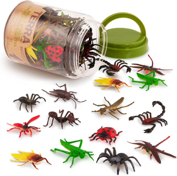 Terra by Battat 60pcs Insects & Bugs Toy Tube Mini Plastic Creepy