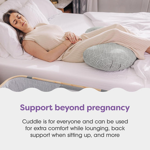 Boppy Cuddle Pregnancy Pillow - Compact Ergonomic Maternity Pillow, Versatile Support, Great Side Sleeper Pillow