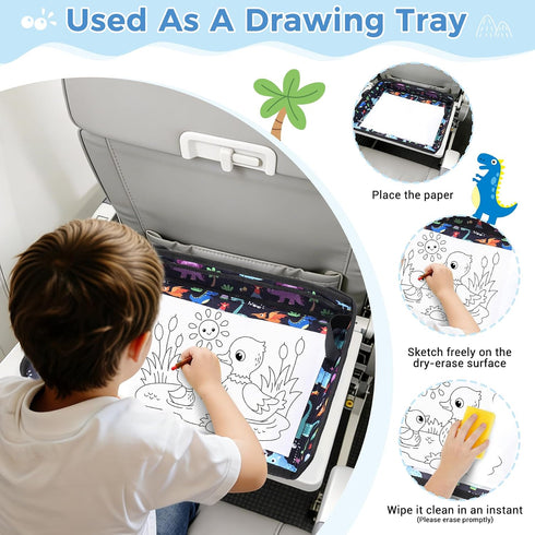 COOLBEBE 1-3, Airplane Tray Table Cover, Foldable Travel Tray Cover for Toddlers Universal Fit for Airplane, Car Seat