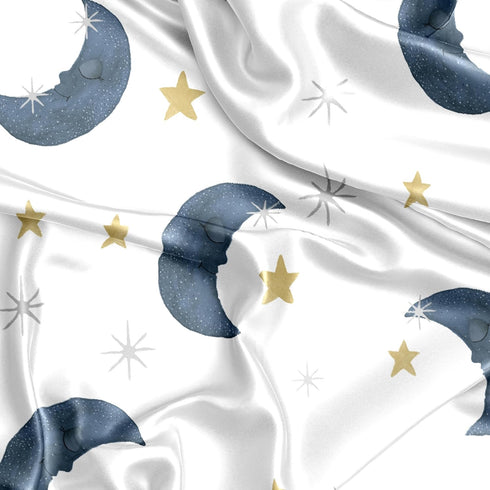 Sweet Jojo Designs Moon and Star Boy Girl Unisex/Gender Neutral Baby Satin Fitted Crib Sheet Infant Newborn Nursery