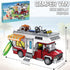 CSNRHG 924 Set Camping Van Construction Toy Pieces Building Block with Picnic Table Grill & Fire Scene Gift for Kids