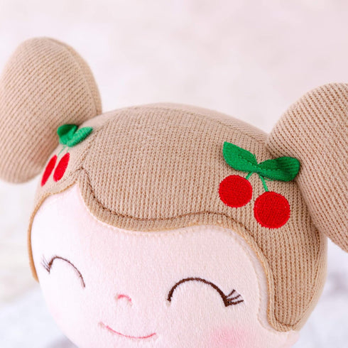 Gloveleya Baby Doll Girl Gifts, Plush Toys Soft Dolls, Cherry Girl Red 14 Inches with Gift Box