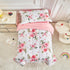 Flower Toddler Bedding Set for Girls 4 Pieces White Floral Toddler Bed