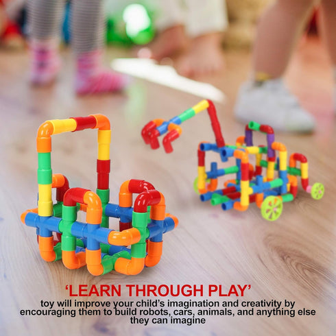 STEM Building Blocks Toy for Kids, Educational Toddler Preschool Brain Toy Kit for Ages 3-8, Creativity Materials