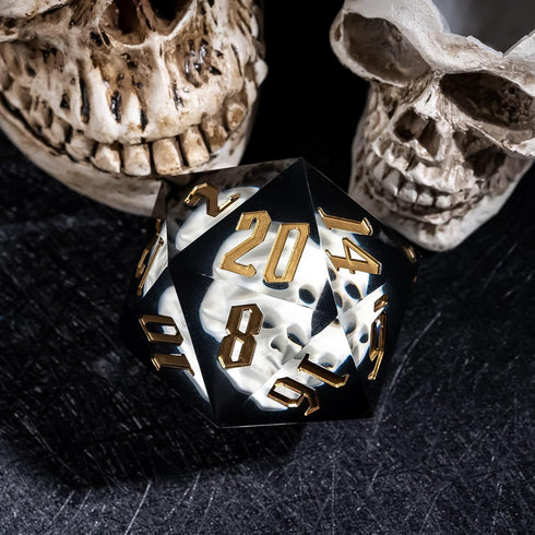 D20 55mm 20 D20 Cusdie Large Dice with Sharp Edges, D&D Sided Dice, Handmade DND Giant for RPG, Table Games(White