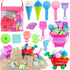 Meaicezli Beach Toys, Ice Cream Sand Toys with Collapsible Beach Bucket, Ice Cream