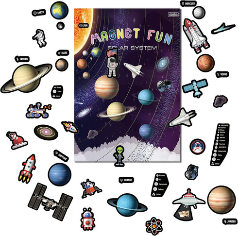 39 Pcs Magnetic Portable Playboard Solar System Planet Educational Teaching Playset