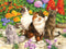 Buffalo Games - John Francis - Cat Flora - 750 Piece Jigsaw Puzzle for Adults, Finished Size 24.00 x 18.00