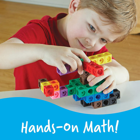Learning Resources MathLink Cubes Big Builders, Set of 200 Cubes, STEM Toys for Kids