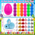 FLYSNK 24 Pack Easter Eggs Fillers with Mini Bunny Plush, Easter Basket Stuffers Easter Egg with Toys Inside for Kids