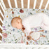 Crib Sheets for Girls Boys, Wildflower Boho Baby Sheets, Neutral Toddler Mini Crib Mattress, 27"x39"