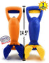 14.5" Set 2 Pack Matty's Toy Stop Plastic Sand Grabber Claw Scoops for Sand & Beach (Blue/Yellow & Orange/Blue) Gift