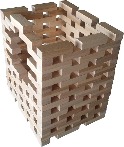 Magz Magnetic Wooden Bricks - 40 Piece Building and Stacking Set with Magnetized Natural Wood Blocks