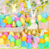 100Pcs 2.4" SevenQ Plastic Easter Eggs Fillable, Empty Colorful and Golden Eggs for Easter Basket Stuffers Gifts
