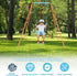 Set, 4 Sets HONEY JOY Metal Swing Frame Heavy Duty A-Frame Toddler Swing Stand with Belt Swing, Ground Stakes, Outdoor