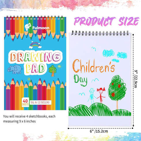 12 Pack 40 (6 9 Inch) Fulmoon Bulk Sketch Pad for Kids Drawing Pad Sheets Sketch Book Children Art Drawing Paper